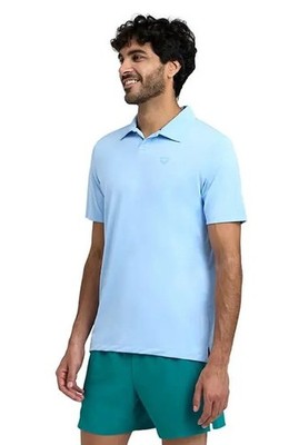 ARENA Herren Poloshirt Solid Polohemd Aqua-Blau, M
