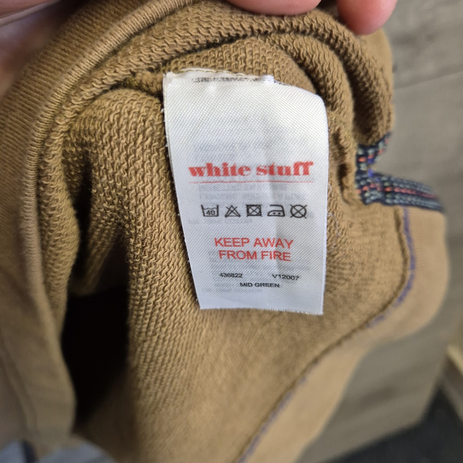 White Stuff Canvas Brown Shirt Size Medium Jacket Shacket Quarter Button image 3