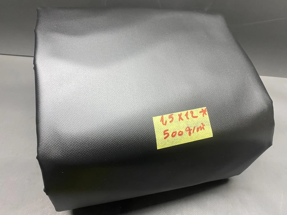 PLANEN ZENTRUM LKW-Plane Abdeckfolie Gewebeplane 1,5 x 12 m Schwarz- ca. 500g/m² - B-Ware ***