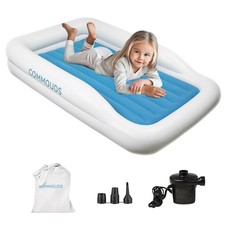 Portable Toddler Travel Bed with Safety Bumpers, Inflatable Kids Air Mattress...