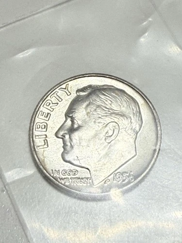 1956 D Roosevelt Dime 90% Silver US Coin UNCIRCULATED #4