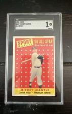 1958 Topps - Sport Magazine '58 All Star Selection Mickey Mantle #487
