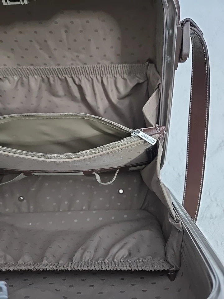 Дорожная ручная кладь жесткий чехол сумка багажа золотой коричневый с кодом замок 13 X 13 X 8 EUC - Изображение 3 из 4