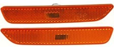 CAPA For 2010-2014 Mustang Marker Front Amber Plastic SET PAIR