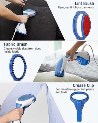BLUE - BEAUTURAL Steamer for Clothes, Portable Handheld Garment Fabric Wrinkles