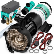 RV Macerator Pump 12V DC 12 15 GPM 10ft Lift Self Priming Portable Waste Pump