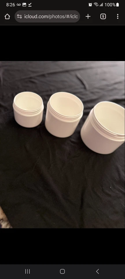 50+ 2oz 4oz  8 Oz White  Empty Jars w/Locking Lids Caps Skincare Containers - Image 2 of 2