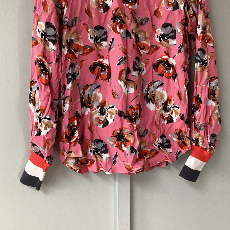 Top Etcetera Mujer Talla 4 Floral Rosa Manga Larga Borde Elástico Pull On Foto 4 de 4