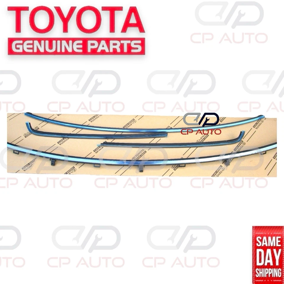 89-95 TOYOTA PICKUP PARABRISAS DELANTERO CROMADO MOLDURAS JUEGO OEM NUEVO Foto 2 de 4