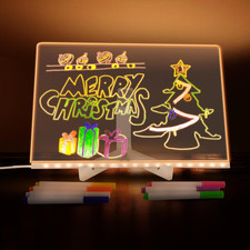 LED Note Board with Colors, Acrylic Dry Erase Board with Light, Acrylic LED W...