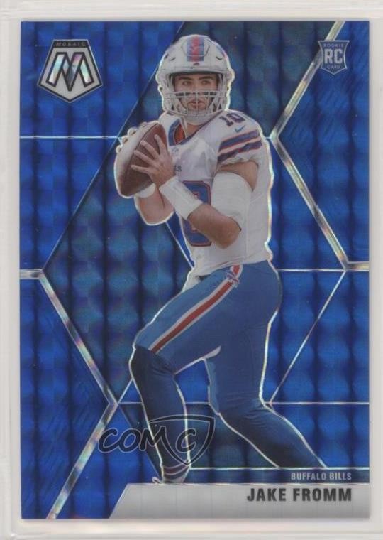 2020 Panini Mosaic Rookies Blue Mosaic Prizm 34/99 Jake Fromm #242 2l4