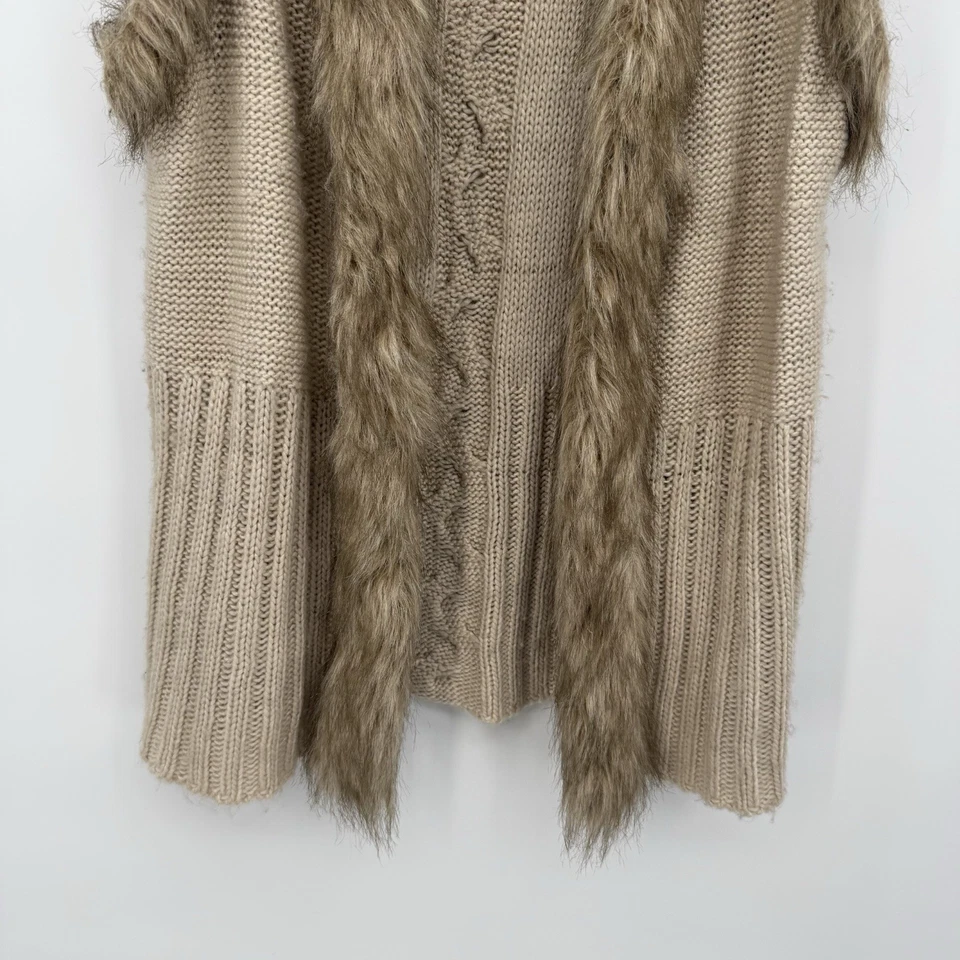 Colete suéter Apostrophe pele sintética malha acrílica estilo Y2k boho tamanho XL - Imagem 3 de 4