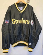 Vtg 90s Pittsburgh Steelers Pullover Windbreaker XL NFL Pro Line Starter