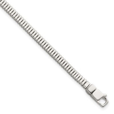 Sterlingsilber poliert ausgefallen 3,5 mm Quadrat Schlangenglied 8 Zoll Armband