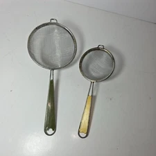 Pair Of Vintage Aluminum Strainers Made in Italy