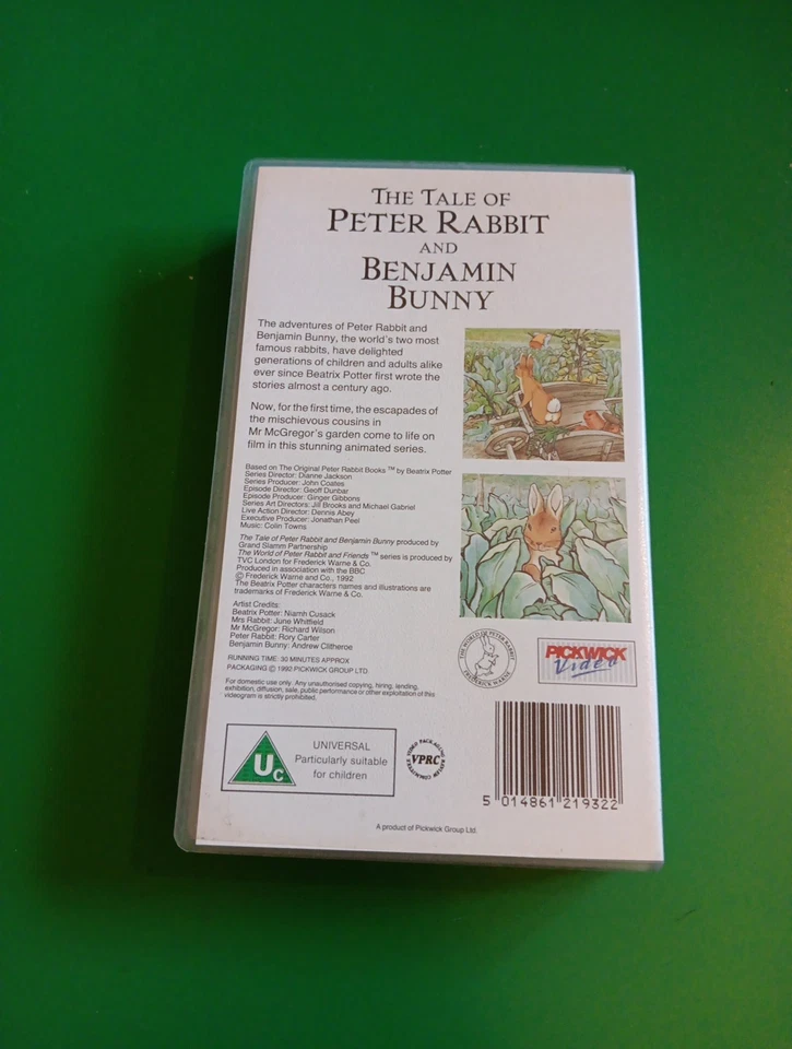 The Tale Of Peter Rabbit And Benjamin Bunny VHS Beatrix Potter Kids Video TESTED - Image 2 of 3