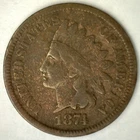 1874 Indian Head Cent 1c Bronze US Type Penny Very Good Circulated VG Coin