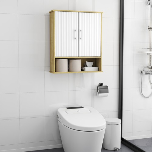 Bathroom Wall Cabinet with Double - Door, Bottom Shelf - Picture 11 of 14