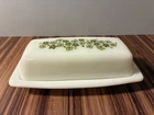 Vintage Pyrex Spring Blossom Green Covered Butter Dish #72-B