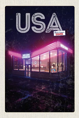 Blechschild 18x12 Amerika Diner Restaurant Fast Food Wand Deko Bar Kneipe Sammle