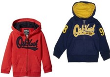 OshKosh B'Gosh Little Boy's Full Zip Hooded Sweatshirt NWT Size 4  Red or Navy