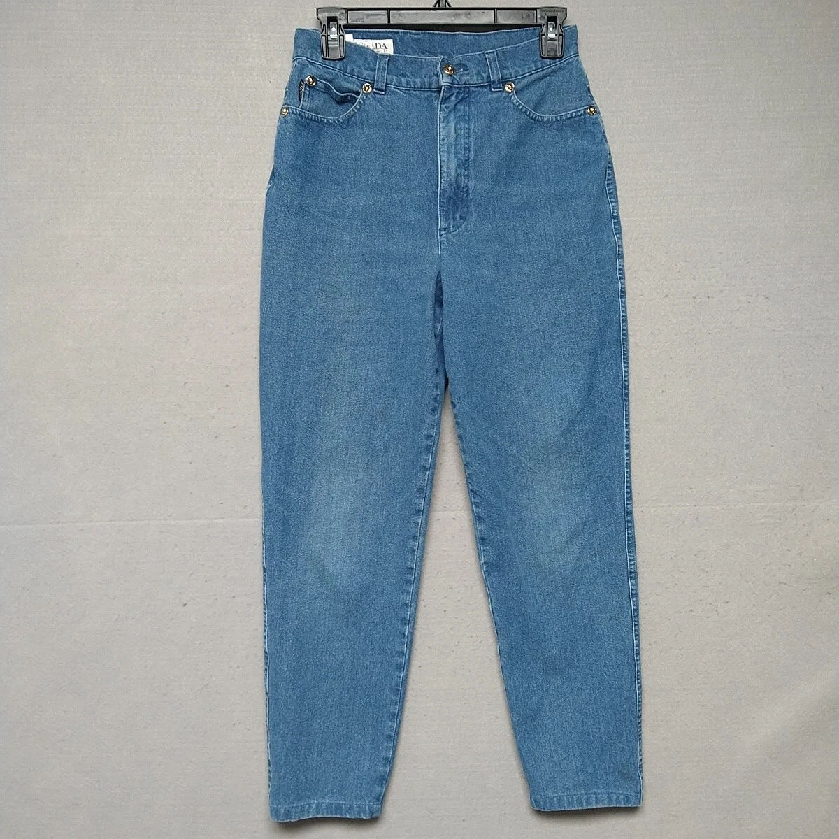 Vintage Escada Jeans Womens 10 Blue High-Rise Mom Ankle Stretch Denim Ladies