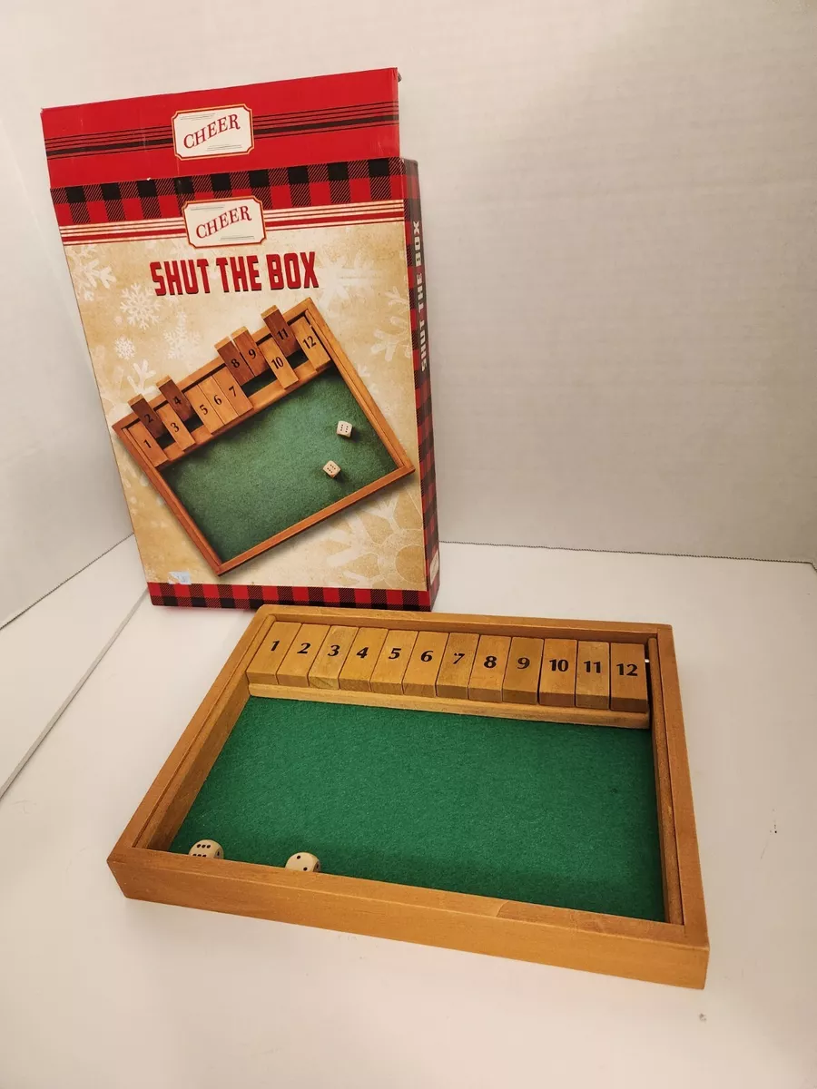 Vintage 12 Number Shut The Box Wooden Board Game