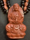 Amazing Massive Dramatic Goldstone and Dark Smokey Quartz Quan Yin Necklace — photo 3