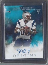 JACOBY BRISSETT 2016 PANINI ORIGINS TURQUOISE ON CARD ROOKIE AUTO RC #D 19/25