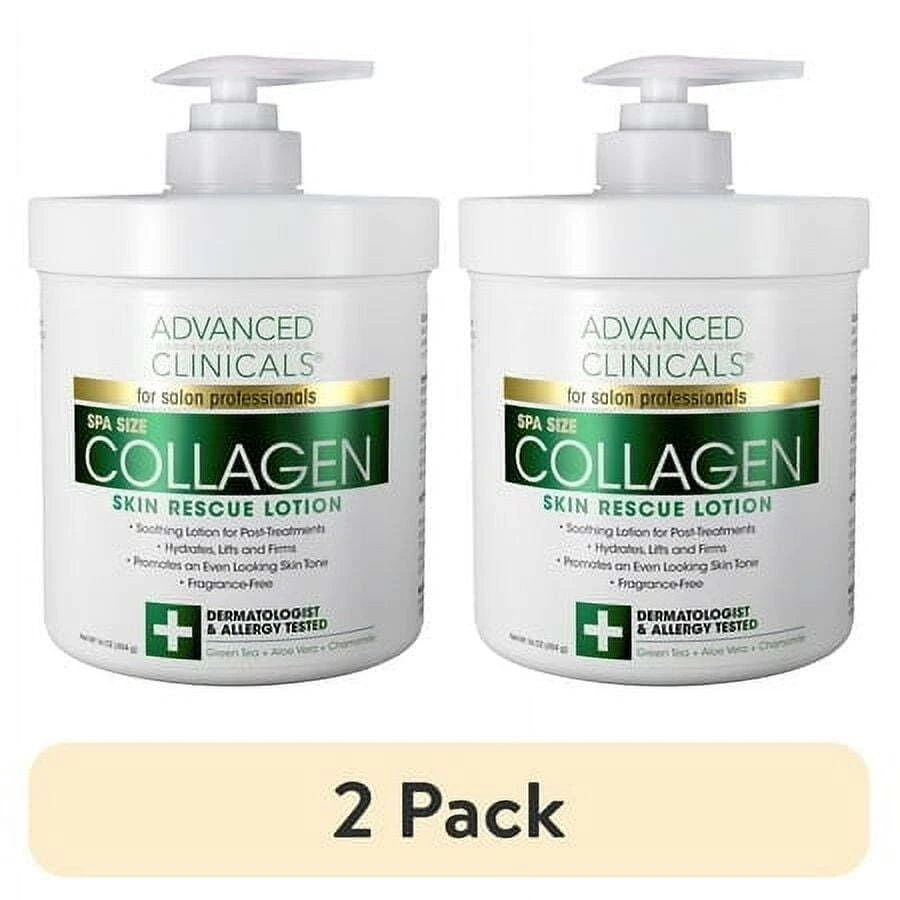 New Advanced Clinicals Collagen Skin Rescue Lotion Hydrating 16 oz (Pack of 2) - Image 2 of 4