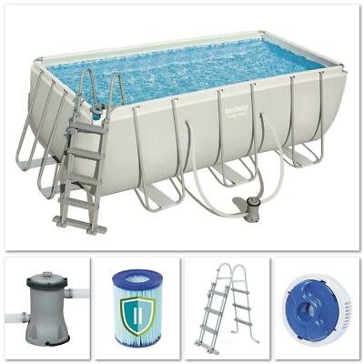 Bestway XL Stahlrahmen Pool 404x201x100cm Schwimmbecken Komplettset Power Steel