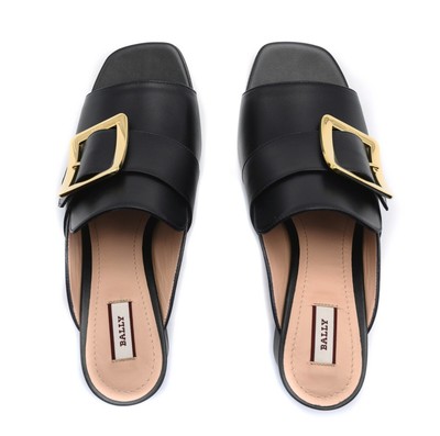 black backless sandals