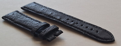 JAEGER LE COULTRE REVERSO WATCH STRAP NERO STRUZZO GENUINE OSTRICH 
