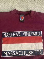 Vintage 90s Martha s Vineyard Massachusetts Crew Neck Sweatshirt Maroon Sz Large