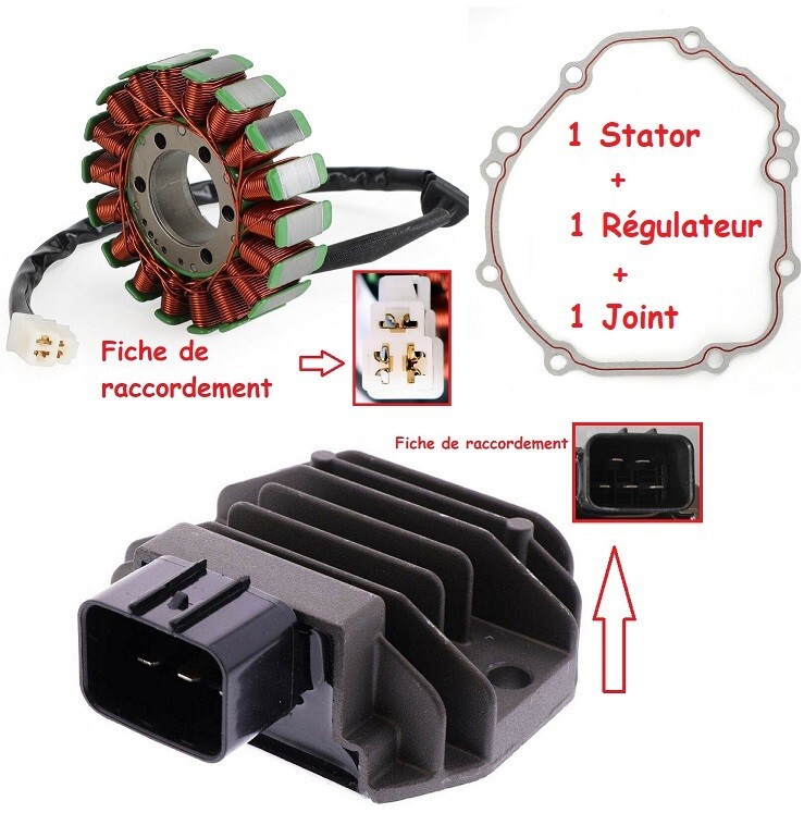Alternateur et stator avec régulateur et joint pour moto GSX-S 750 de 2017 à 2023
