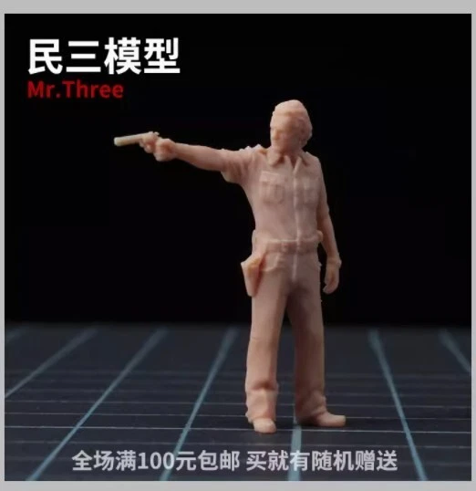 1/43 Walking Dead Rick with Pistol Version Miniature Model Scene Prop Car Toy - Image 2 of 3