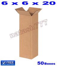 50 - 6x6x20 Cardboard Boxes 32ECT Mailing Packing Shipping Corrugated Carton