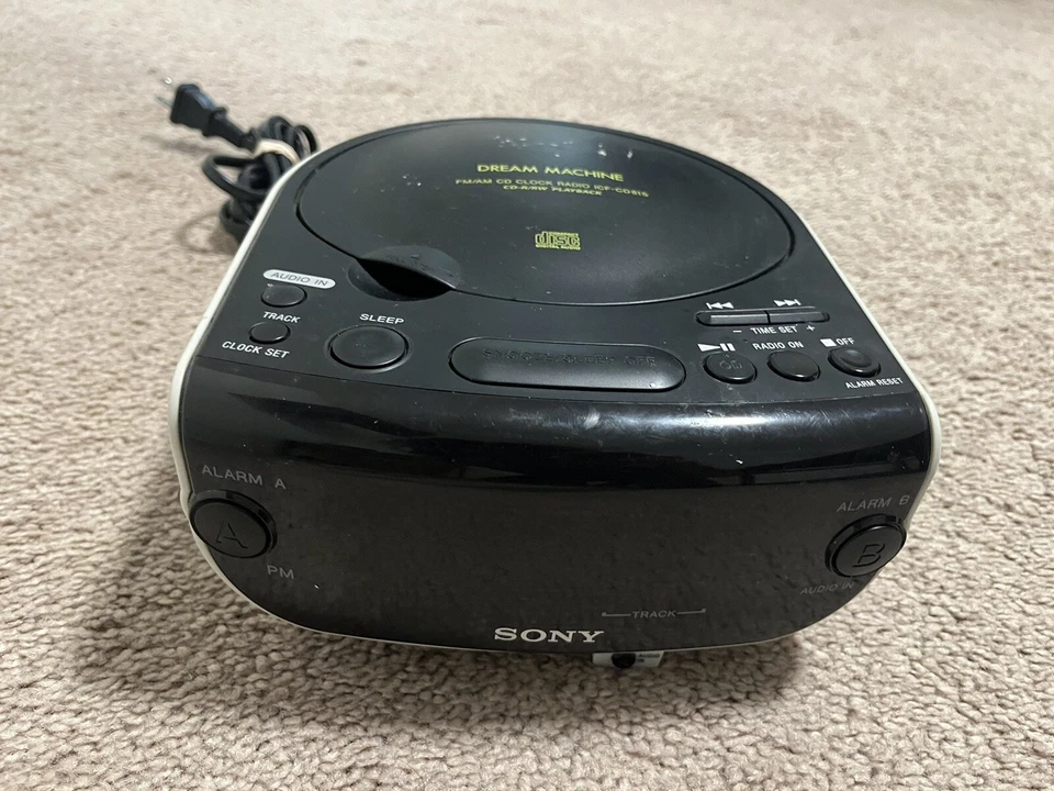 Sony Dream Machine #ICF-CD815 Dual Alarm LED Clock FM/AM Radio CD Player WORKS - Image 3 of 4