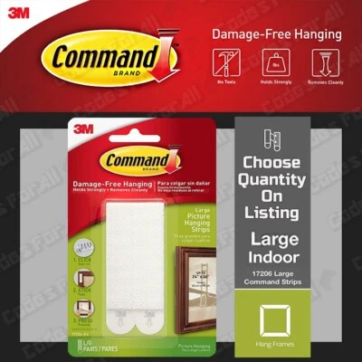 Large Picture Frame Hanging Strips 3M Command Self Adhesive Stick on Damage Free