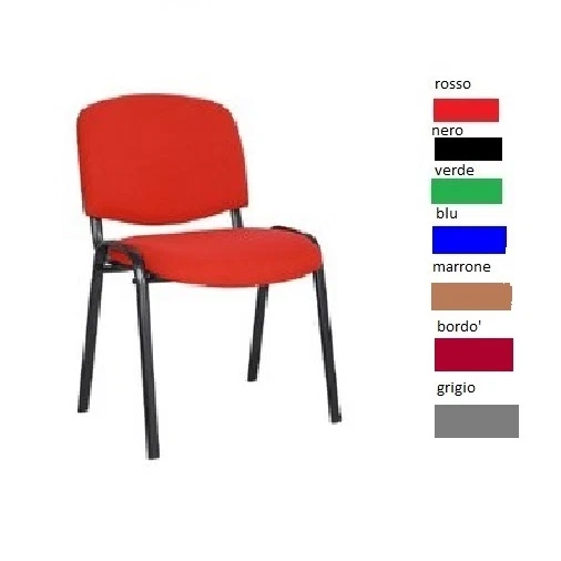 SET 5 pz Sedia NERO Ufficio da Conferenza Fissa Attesa Riunione Convegni Chiesa - Immagine 4 di 4