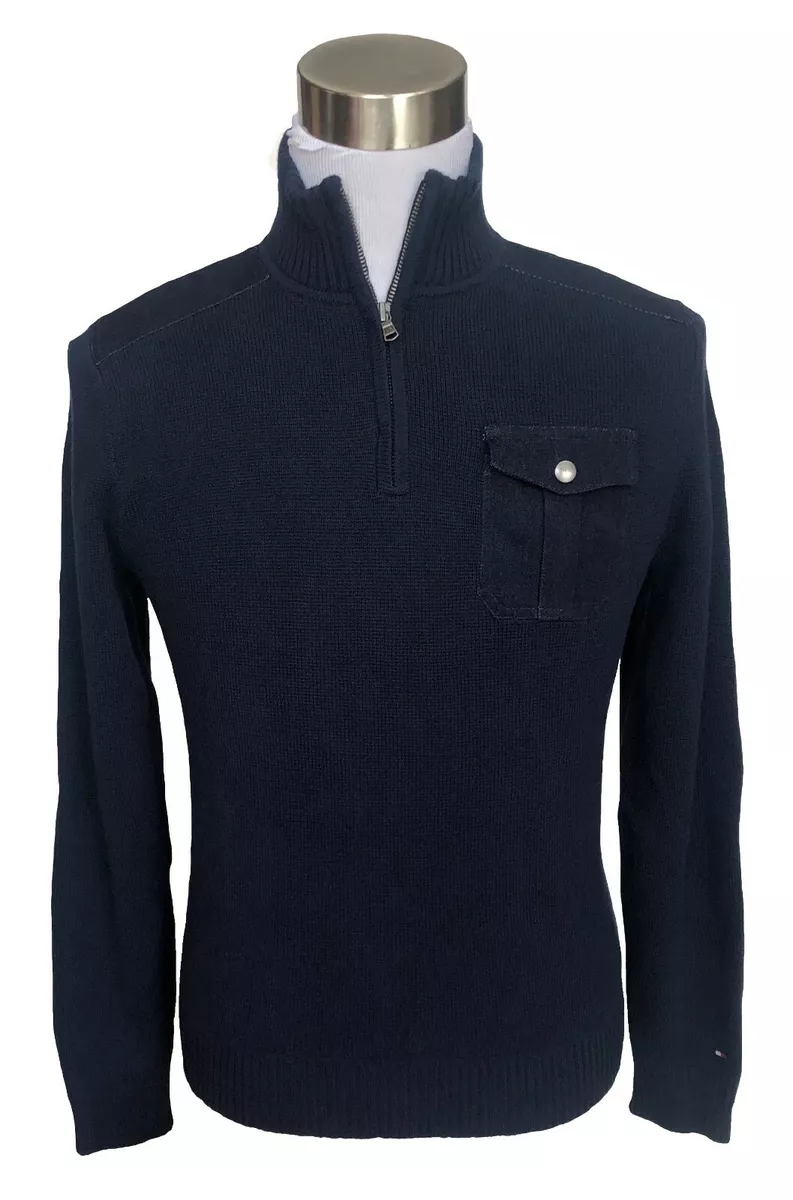 Tommy Hilfiger Men s Long Sleeve Half Zip Mock Neck Sweater 0