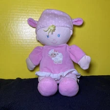 Kids Preferred Plush Doll Blonde Yarn Hair Polka Dot Hat Pink Lamb Shirt 12" Toy