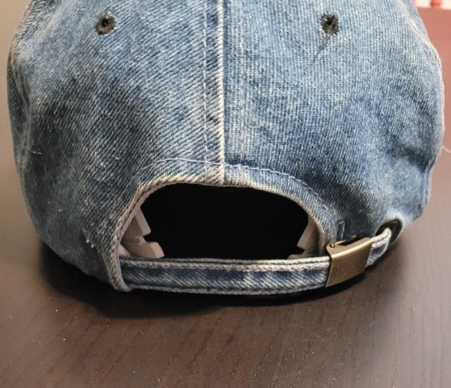 De colección Arnold Palmer PGA Golf Denim Sombrero Correa Papá Gorra Golf Azul Negro Foto 3 de 4