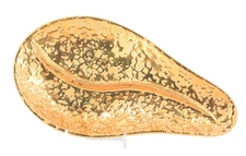 Vintage Weeping Bright Gold Amoeba Freeform Ashtray 22K Gold Hand Painted 10.5"