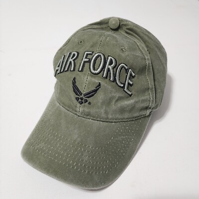 Green USAF Baseball Cap - Air Force Peaked Sun Hat American Cotton One Size New - Foto 8