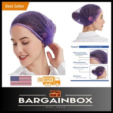 Disposable Bouffant Hair Net Caps 21  Purple - 100 Pack Comfort  Style