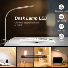 48 LED Flexible Clip-on Desk Lamp with 3 Modes Dimmer Table Lamp Reading Light