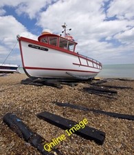 Photo 6x4 Beach boat, Deal One of several boats, many offering sea fishin c2012