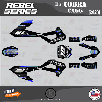 Graphics Kit for  Cobra CX65 CX 65 (2022-2025)  Rebel - BLUE