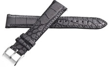 NEW Michele Womens 18mm Dark Grey Genuine Alligator Leather Watch Band